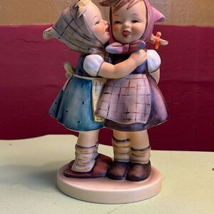 Vintage 1948 Goebel Hummel, Telling her a secret W.Germany Figurine.